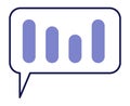 Message frame with chart icon. Data report concept Royalty Free Stock Photo