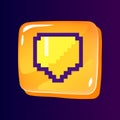 Message glossy ui button with pixelated color icon Royalty Free Stock Photo