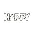 Message happy with hand made font