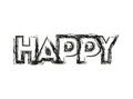 Message happy with hand made font