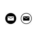 Message icon in black. Email button. Vector EPS 10. Isolated on white background Royalty Free Stock Photo