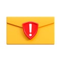 An icon in the form of an envelope with an error warning about the availability of the letter Royalty Free Stock Photo