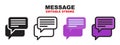Message icon set with different styles. Editable stroke style can be used for web, mobile, ui and more Royalty Free Stock Photo
