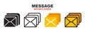 Message icon set with different styles. Editable stroke style can be used for web, mobile, ui and more Royalty Free Stock Photo