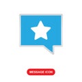 Message icon with star symbol vecor icon