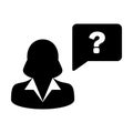 Message Icon Vector Female Person Avatar With Chat and Speech Bubble