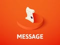 Message isometric icon, on color background Royalty Free Stock Photo