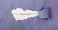 Message on integrity written on ripped Torn paper with white and Purple background with copy space Royalty Free Stock Photo