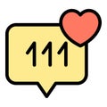 Message interface icon color outline vector Royalty Free Stock Photo