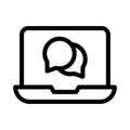 Message laptop vector thin line icon Royalty Free Stock Photo