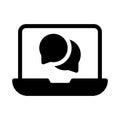 Message laptop vector glyph flat icon Royalty Free Stock Photo
