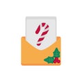 Message letter decoration happy christmas icon