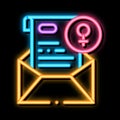 Message Letter neon glow icon illustration