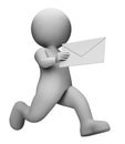 Message Letter Represents Communication Envelope And Mailing 3d Rendering