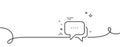 Message line icon. Chat comment sign. Speech bubble. Continuous line with curl. Vector Royalty Free Stock Photo