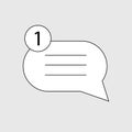 Message line icon, mail outline flat icon