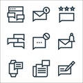 message line icons. linear set. quality vector line set such as new message, newspaper, message, notification, multiple chat,