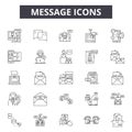 Message line icons, signs, vector set, outline illustration concept Royalty Free Stock Photo