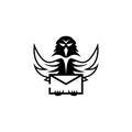 Message logo bird illustration bird wings company vector design