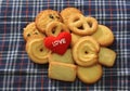 Message Love You and Cookies for Valentine's Day