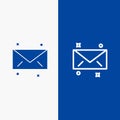 Message, Mail, Email Line and Glyph Solid icon Blue banner Line and Glyph Solid icon Blue banner Royalty Free Stock Photo
