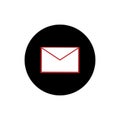 Message mail envelope round icon vector