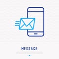 Message or mail flying on smartphone Royalty Free Stock Photo