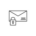 Message mail secure icon. Element of confidential line icon Royalty Free Stock Photo
