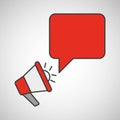 message with megafono design Royalty Free Stock Photo