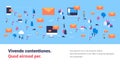 Message mobile computer application messenger people communication map isometric concept online mail envelope horizontal