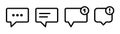 Message notification icon. Outline popup symbol. Message pop up. Linear notification symbol. Outline chat sign. Conversation