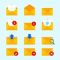 Message Notification Icon Set in Animated Vector Illustration