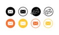 Message, notification icons set flat or email, amail, chat, letter in simple design on an isolated background. EPS 10 vector Royalty Free Stock Photo