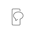 Message, phone notification one line vector icon