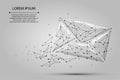 Message. Polygonal wireframe mesh envelope. Low poly Mail, Letter, email or other concept illustration