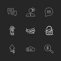 message , profile , chat , money , lock , crypto currency , sear