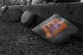 Indigenous Message on a Rock Selective Colour Royalty Free Stock Photo