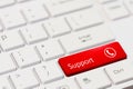 Message on red keyboard enter key, for online support concepts Royalty Free Stock Photo