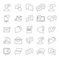 Message relation line universal icons set for web and mobile design Royalty Free Stock Photo