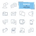 Message relation line universal icons set for web and mobile design