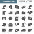 Message relation simple universal icons set for web and mobile design