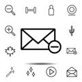 Message Remove icon. Simple thin line, outline vector element of minimalistic, web icons set for UI and UX, website or mobile Royalty Free Stock Photo