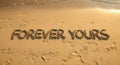 Message in Sand on Beach Royalty Free Stock Photo