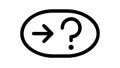 Message shape with arrow question mark uncertain path , vector design Generative AI Royalty Free Stock Photo