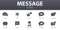 Message simple concept icons set Royalty Free Stock Photo