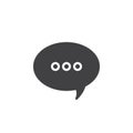Message, speech bubble icon vector, filled flat sign, solid pictogram isolated on white