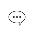 Message, speech bubble line icon, outline vector sign, linear style pictogram isolated on white Royalty Free Stock Photo