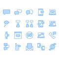 Message and speech bubble related icon and symbol set Royalty Free Stock Photo