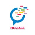 Message - speech bubble vector logo concept illustration in flat style. Dialogue talking icon. Chat sign. Social media symbol. Royalty Free Stock Photo