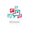 Message speech bubbles communication logo design, consulting sign. Social media logo symbol